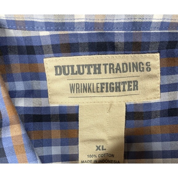 Duluth Trading Button Down Shirt Men’s XL Blue Plaid - Picture 3 of 7